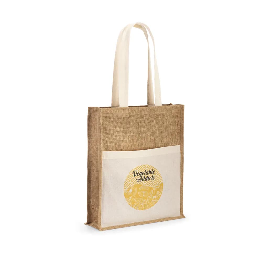Jutetasche (240 g/m²) und Tasche aus 100% Baumwolle (140 gm²) - BRAGA - Natur