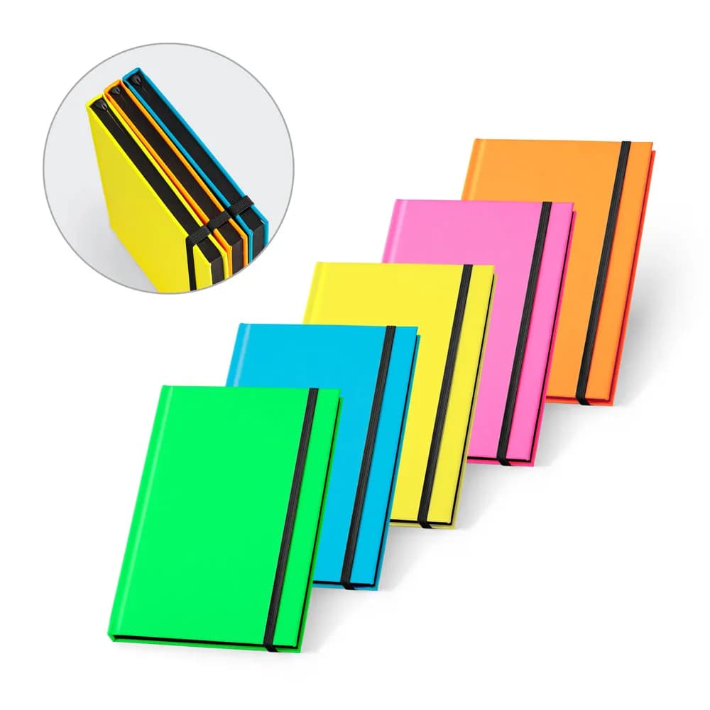 A5-Notizbuch aus fluoreszierendem PU mit linierten Seiten - WATTERS - Rosa