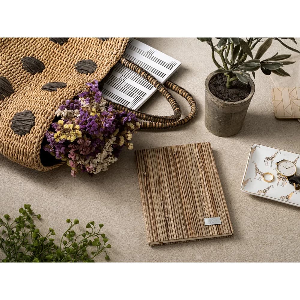 Notizbuch A5 mit Hardcover aus Naturstroh - NERUDA - Natur