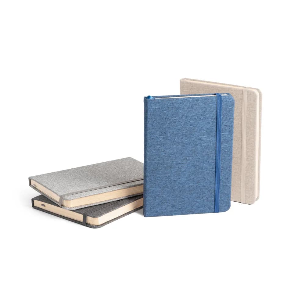 A5 Notizbuch aus recyceltem Polyester (100% rPET) mit linierten Blättern - BOYD - Schwarz