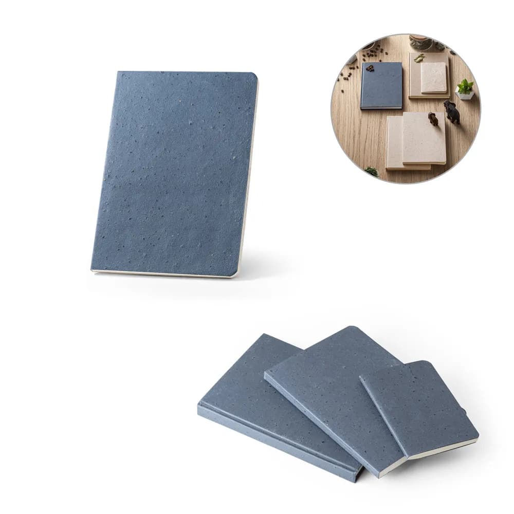 Notizbuch A5 mit semi-flexiblem Cover aus Kaffeeschalenverwertung (65%) - COFFEEPAD SEMI-RIGID - Blau