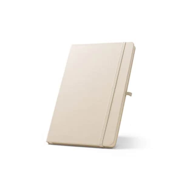 A5 Notizbuch aus recyceltem Polyester (100% rPET) mit linierten Seiten - ANNE - Pastellweiß