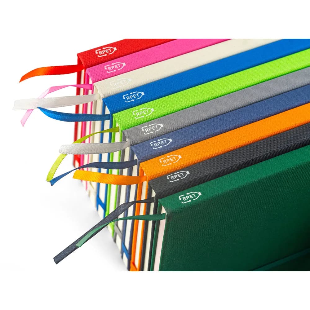 A5 Notizbuch aus recyceltem Polyester (100% rPET) mit linierten Seiten - ANNE - Rosa