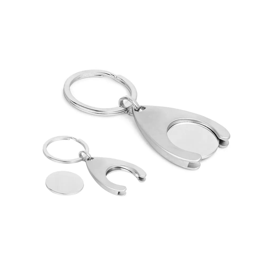 Schlüsselanhänger aus Metall - PORTHOS - Satinsilber