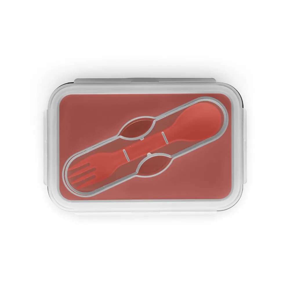 Lunchbox. Faltbare hermetische Frischhaltebox aus Silikon und PP 640 mL - SAFFRON - Blau