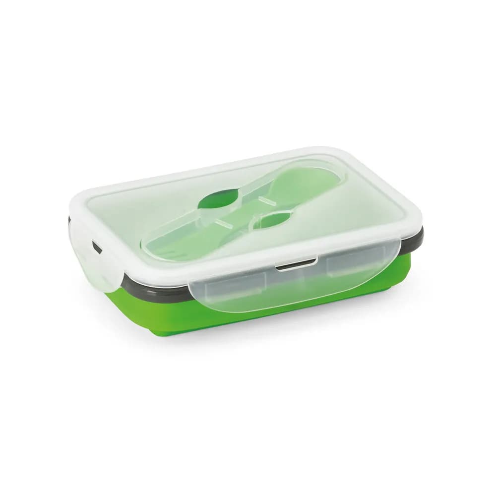 Lunchbox. Faltbare hermetische Frischhaltebox aus Silikon und PP 640 mL - SAFFRON - Hellgrün