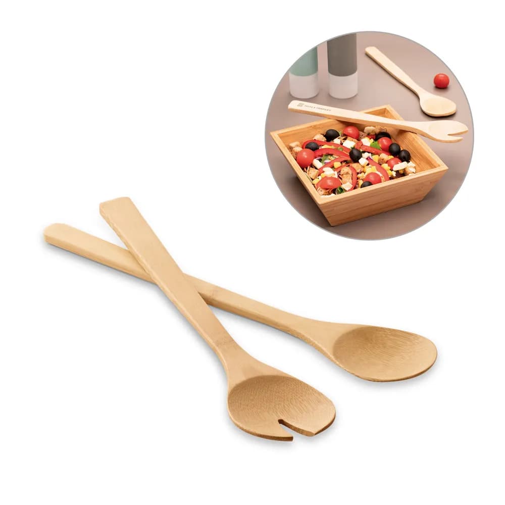 Salatbesteck Set - SALVY - Natur