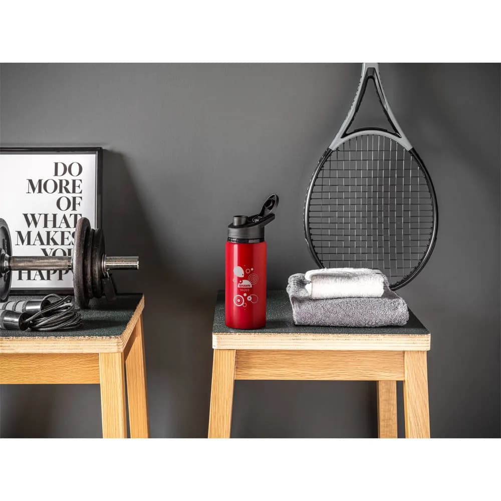 Sportflasche aus 100% recyceltem aluminium 600 mL - SHAWN - Schwarz