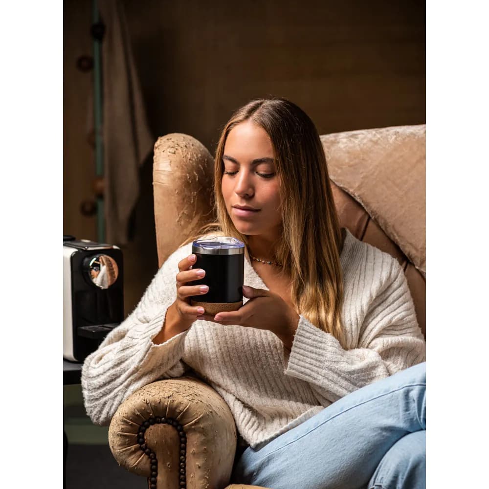 Reisebecher aus Edelstahl, 400 ml - SOLBERG TUMBLER - Schwarz