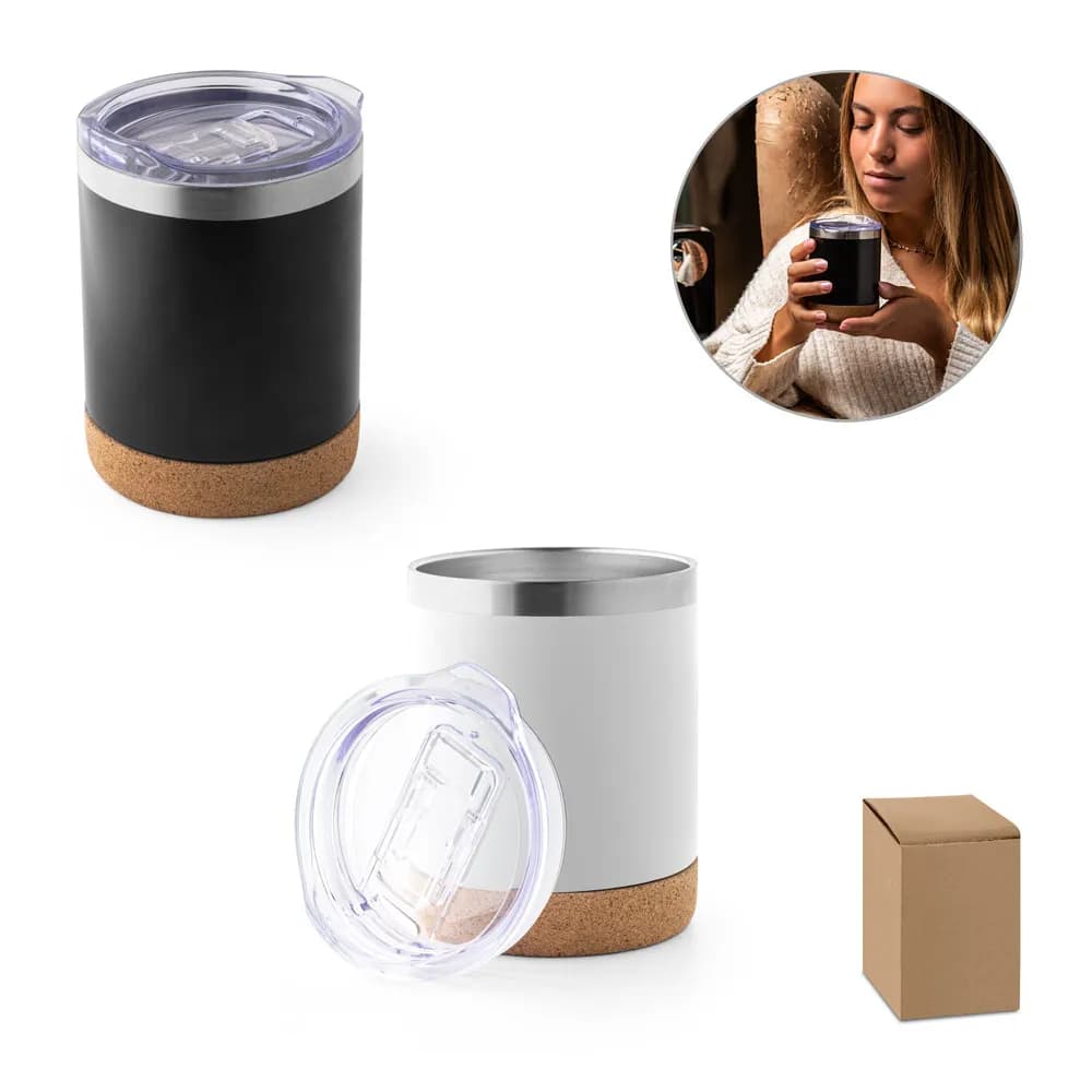 Reisebecher aus Edelstahl, 400 ml - SOLBERG TUMBLER - Schwarz