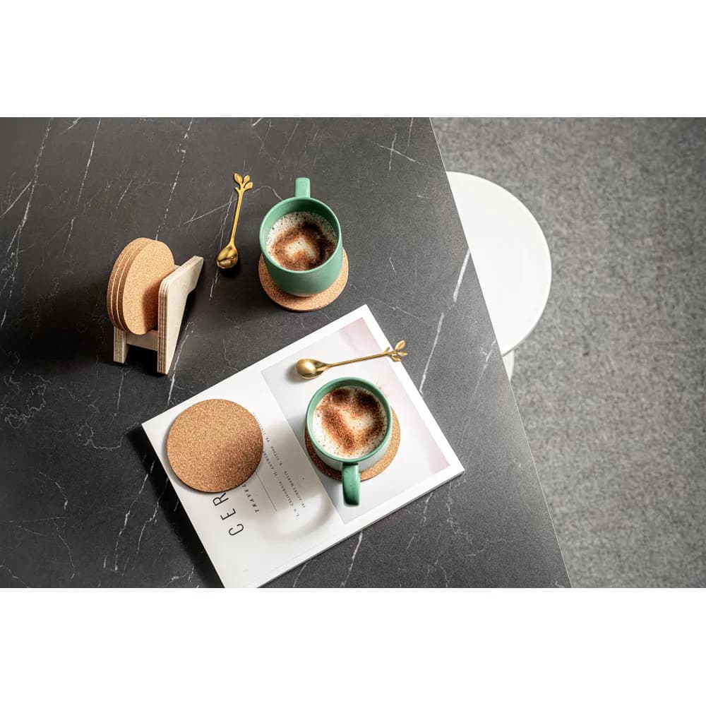 Sperrholzständer mit 6 Korkuntersetzern - PLYCORK - Natur