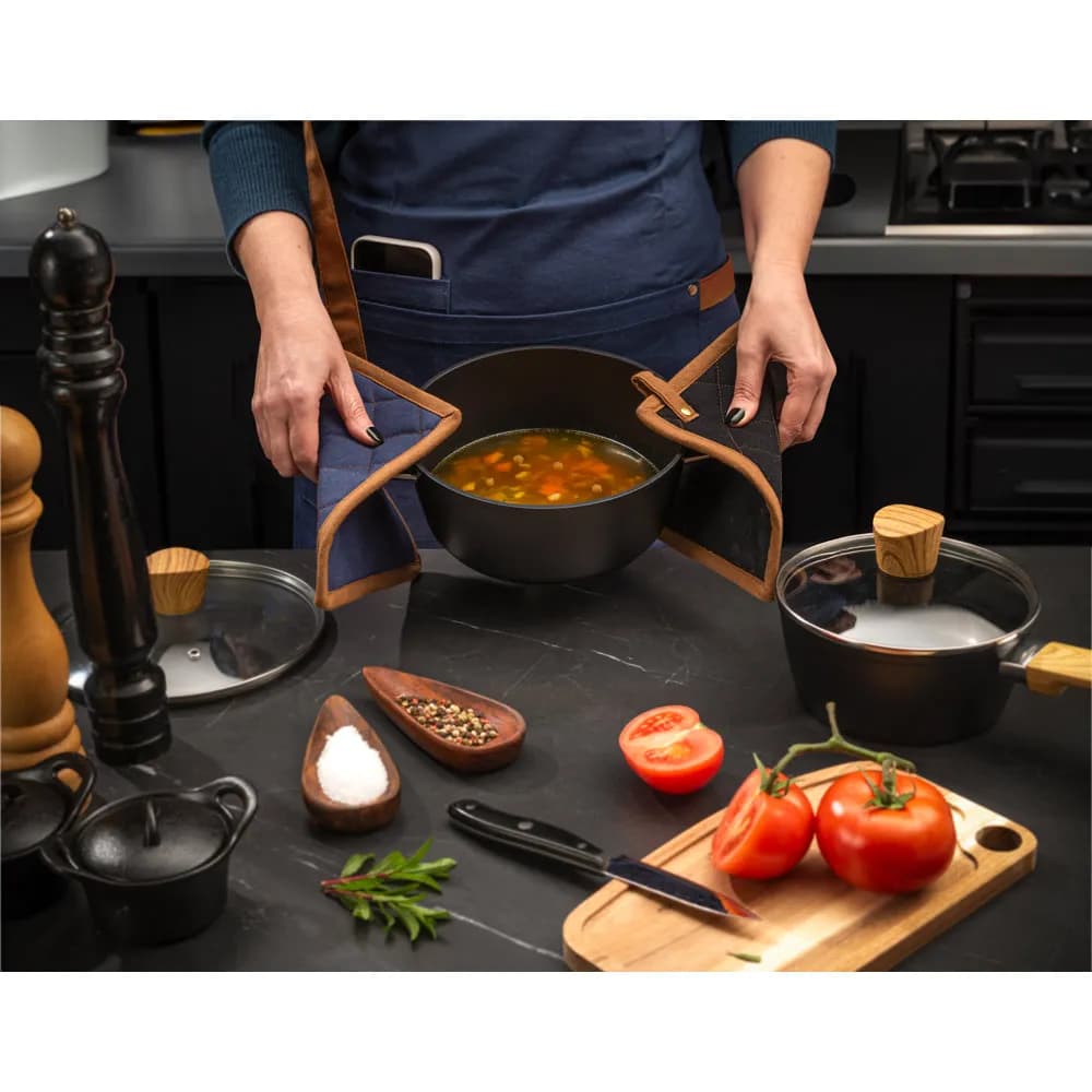 Topflappen für Küchentöpfe aus Baumwollgewebe (275 g/m²) - CLOVES - Schwarz