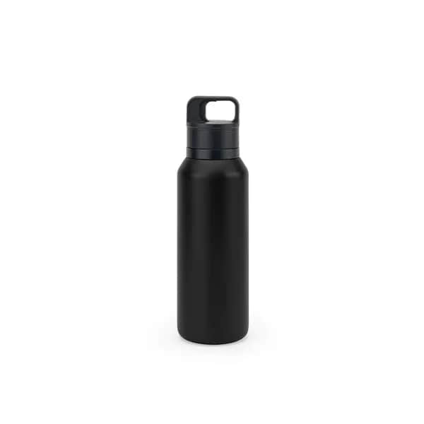 Edelstahlflasche (91% recycelt) mit vakuumisolierter Doppelwand 590 mL - NICKLAUS - Schwarz
