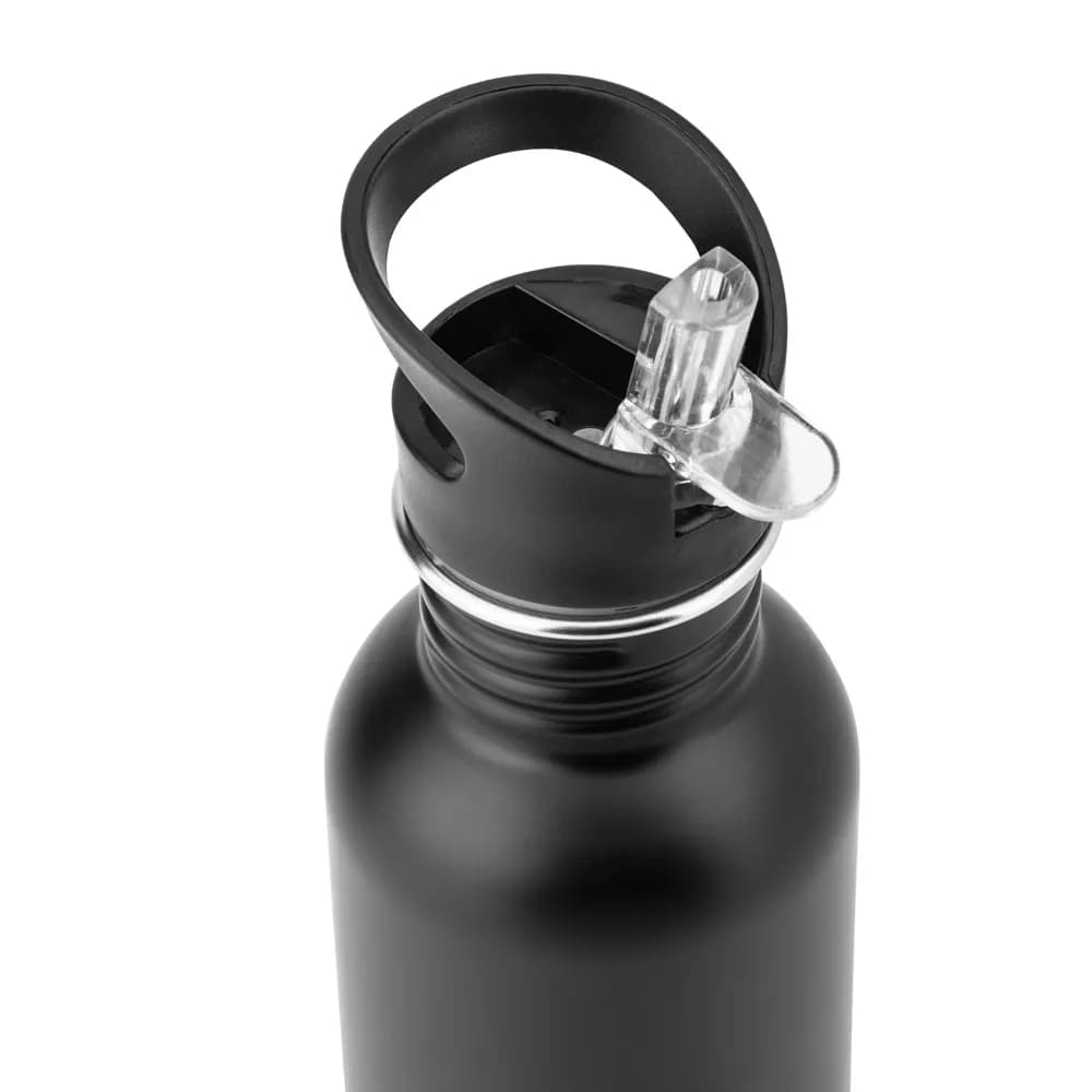 Edelstahlflasche mit einwandiger Ausführung - EDBERG - Schwarz