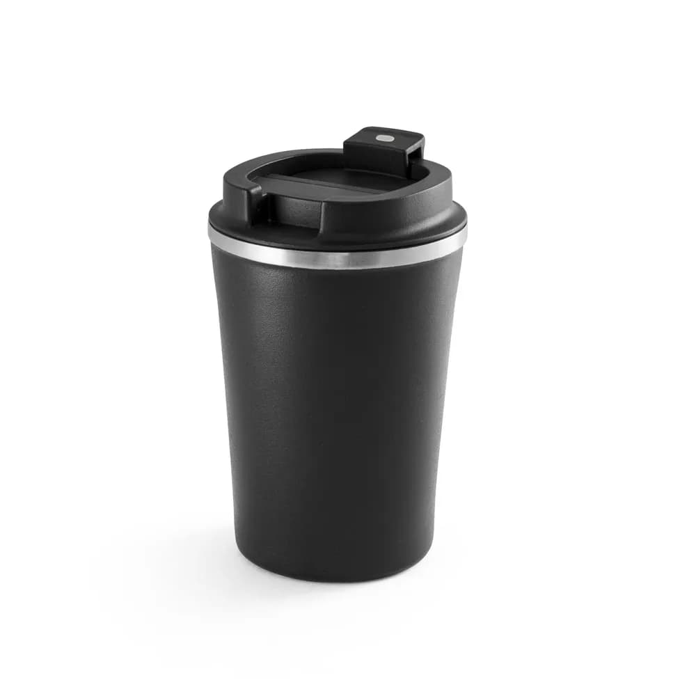 Reisebecher aus Edelstahl mit Keramikbeschichtung innen 470ml - PHELPS CERAMIC - Schwarz