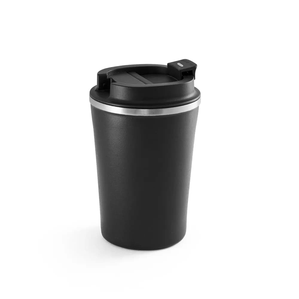 Reisebecher aus Edelstahl mit Keramikbeschichtung innen 470ml - PHELPS CERAMIC - Schwarz