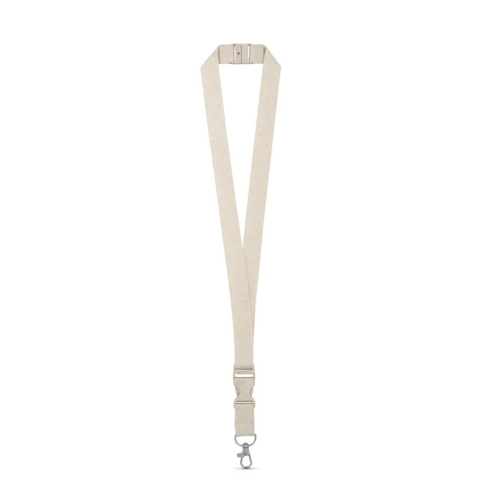 Lanyard aus 100% Baumwolle mit Metallkarabiner - BALLINA - Naturhell