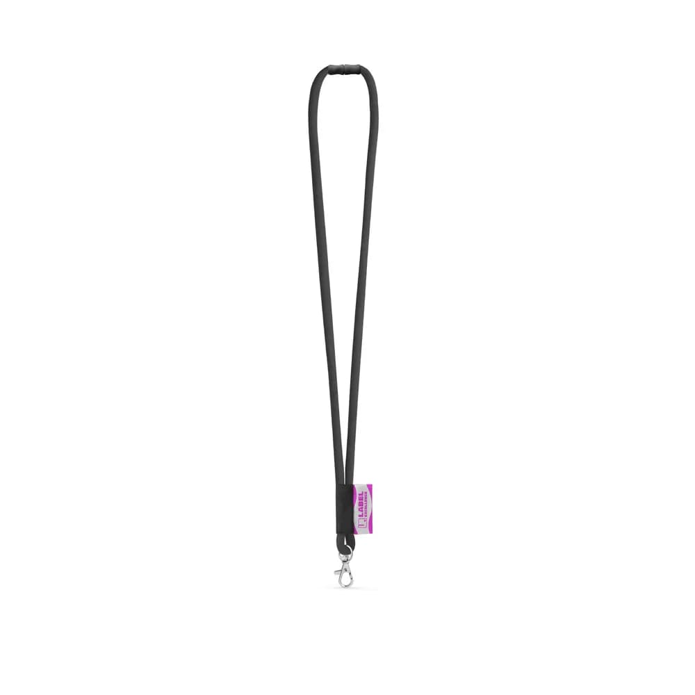 SET Lanyard Tube Long (Ø 7 mm) mit 9 mm Schnappkarabiner und Ø 7 mm Sicherheitsverschluss - WISBECH - 300 - Schwarz