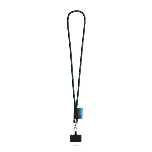 SET Lanyard NAUTIC Long (Ø 7 mm) mit 9 mm Schnappkarabiner und Handyhalterung - STAFFORD - 300 - Schwarz
