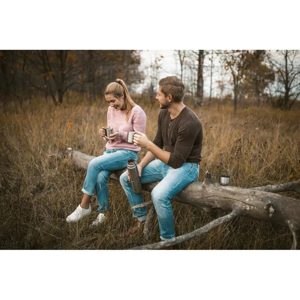 Edelstahlbecher 230 ml - WINGS - Schwarz