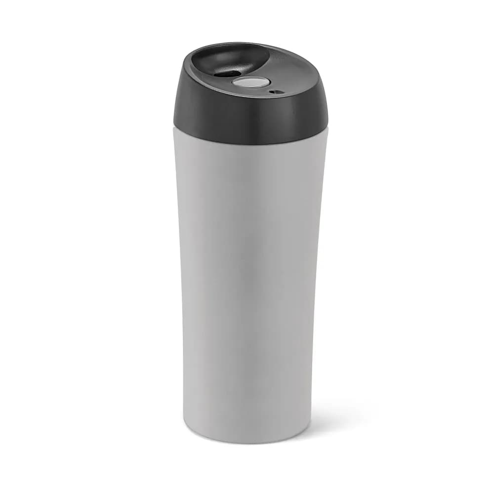 Reisebecher aus Edelstahl und PP, 470 ml - MONARDA - Grau