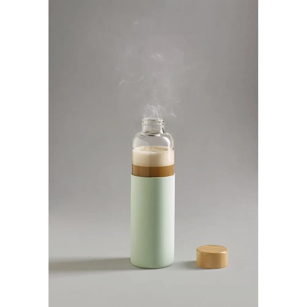 Flasche aus Bambus und Borosilikatglas 600 ml - DAKAR - Schwarz