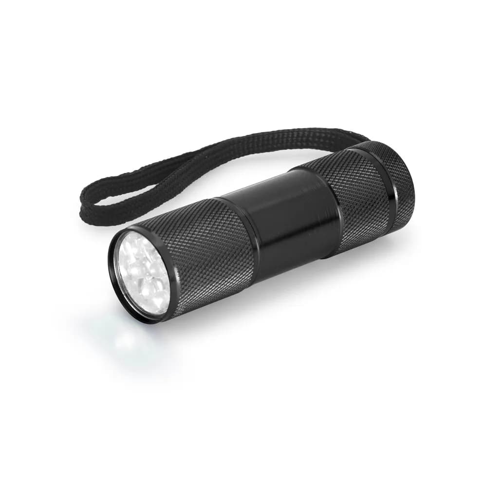Taschenlampe aus Aluminium mit 9-LEDs - FLASHY - Schwarz
