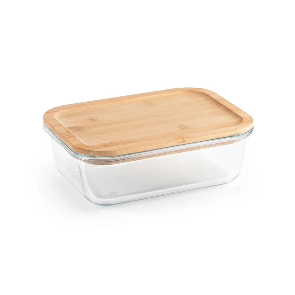 Lunchbox. Hermetische Dose aus Borosilikatglas und Bambusdeckel 1000 mL - PORTOBELLO - Natur