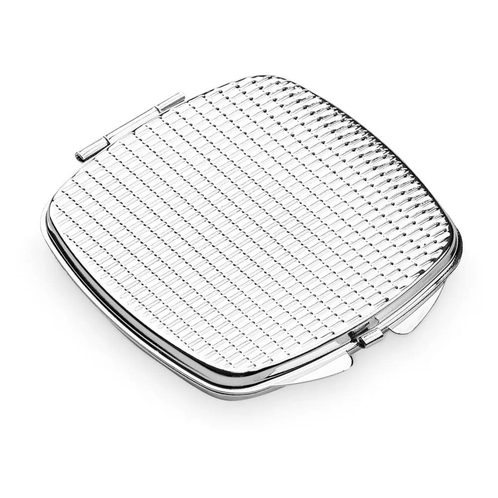 Doppelter Taschenspiegel aus Metall - SHIMMER - Silber
