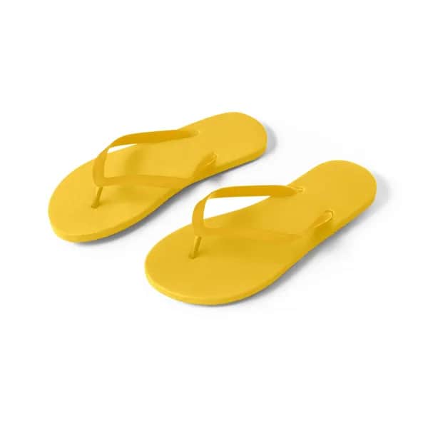 Bequeme Flip-Flops mit PE-Sohle und PVC-Riemen - MAUPITI S / M - Gelb