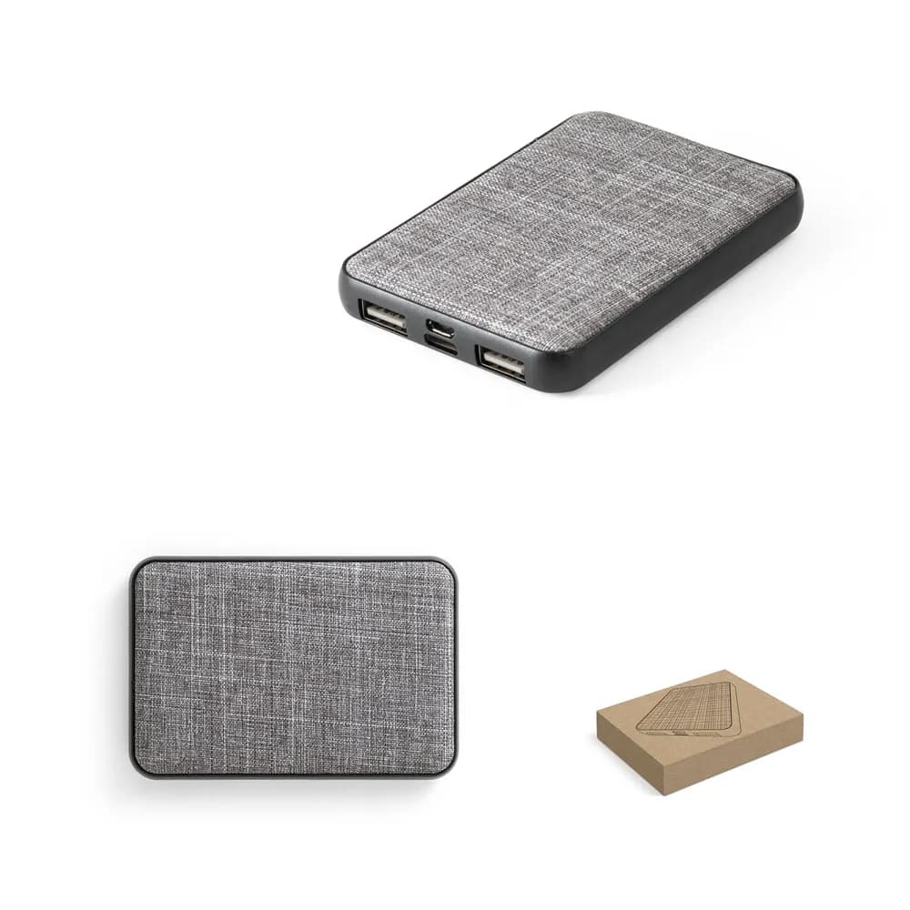 Powerbank 5000 mAh aus Recyceltes PET (100% rPET) - RENEWAL BATTERY - Grau