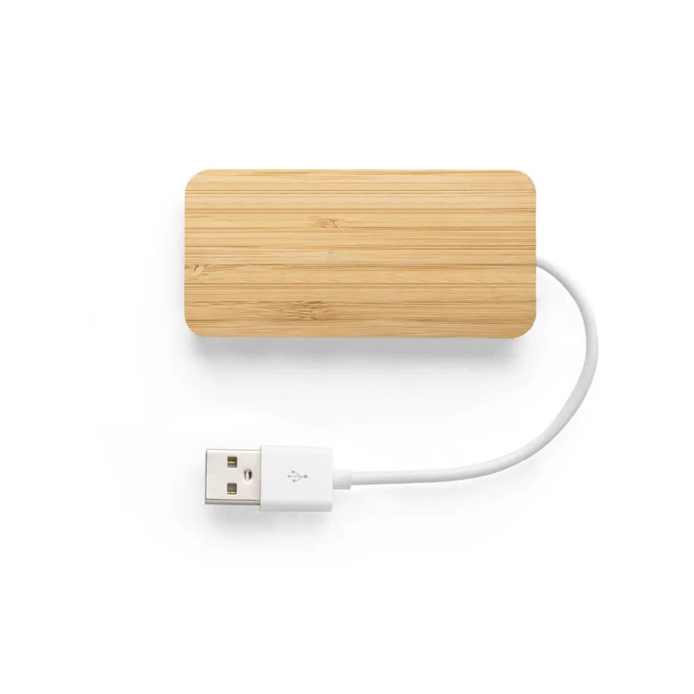 HUB mit 2 USB-A und 1 USB-C Anschluss aus Bambus - MOSER - Natur