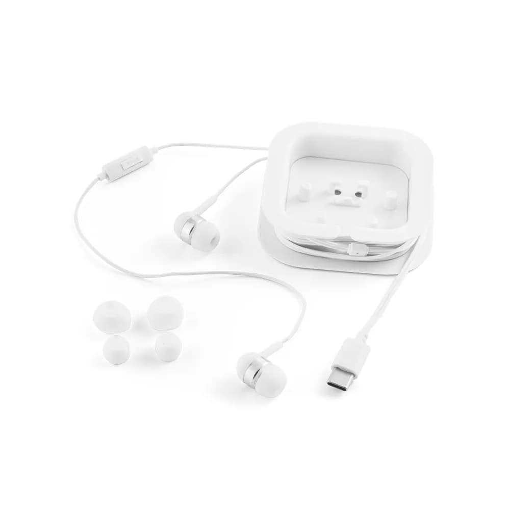 In-Ear Kopfhörer mit 1.2 Meter langem USB-C-Kabel und integriertem Mikrofon aus ABS - PRESLEY - Schwarz