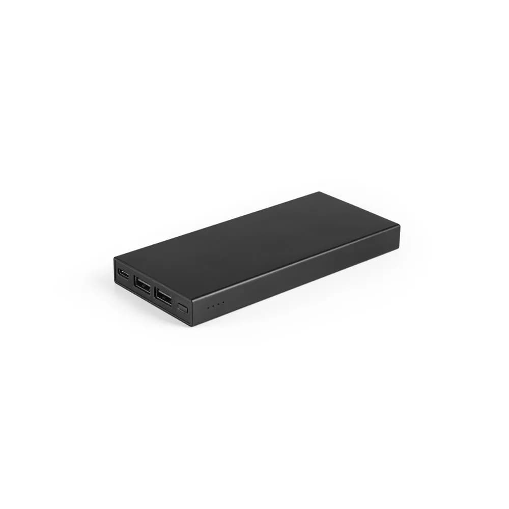 Powerbank 10000 mAh aus Recyceltes aluminium (100 % rAL) - DOROTHY 10 - Schwarz