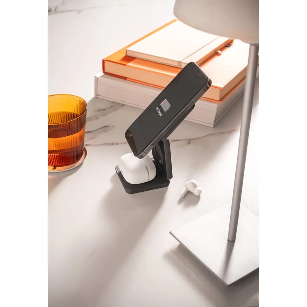 Superschnelles 15W 4-in-1 magnetisches kabelloses Ladegerät aus Recyceltes ABS (100% rABS) - BROGLIE - Schwarz