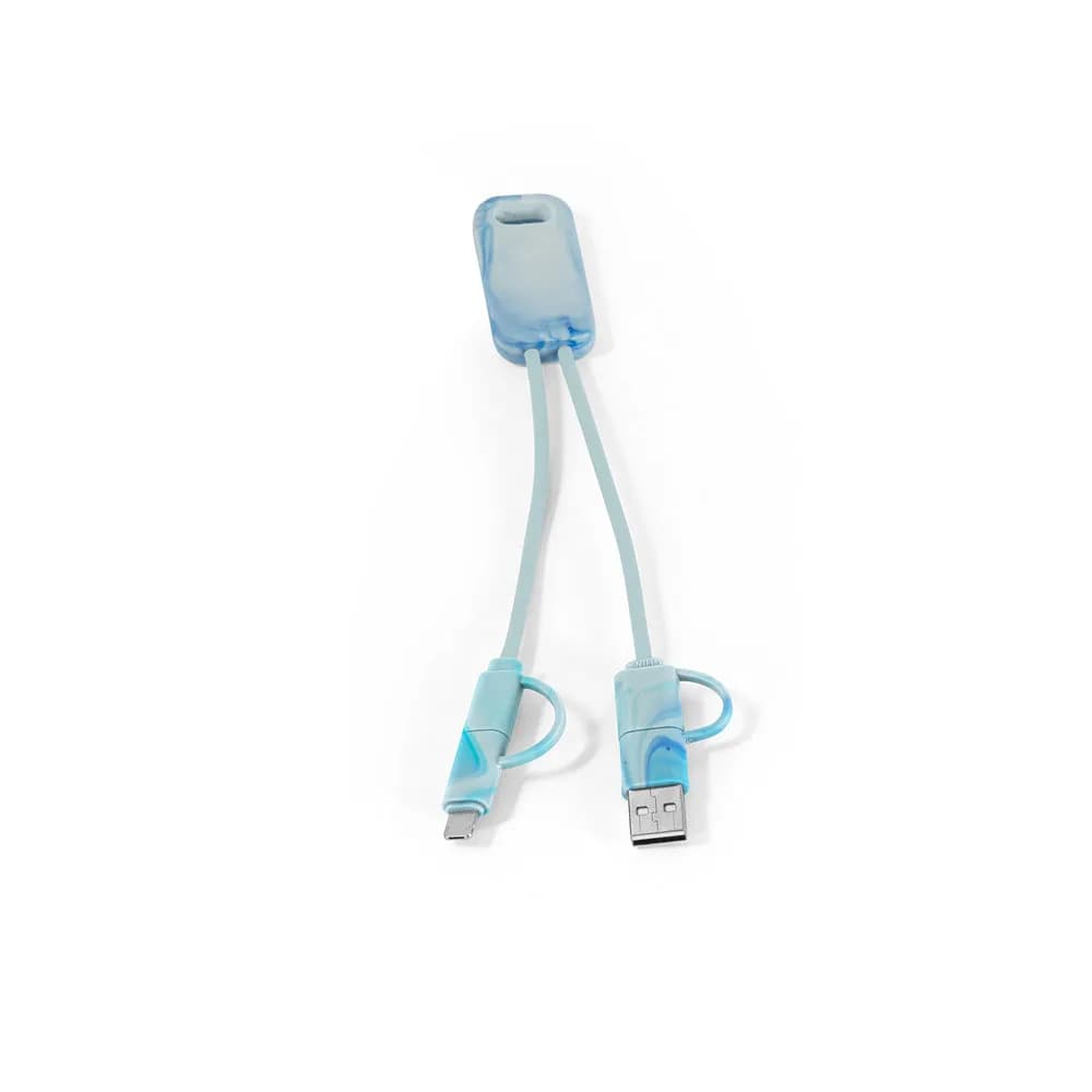 Superschnelles 6-in-1-USB-Kabel aus recyceltem PET (100% rPET) - BERNERS - Gemischt