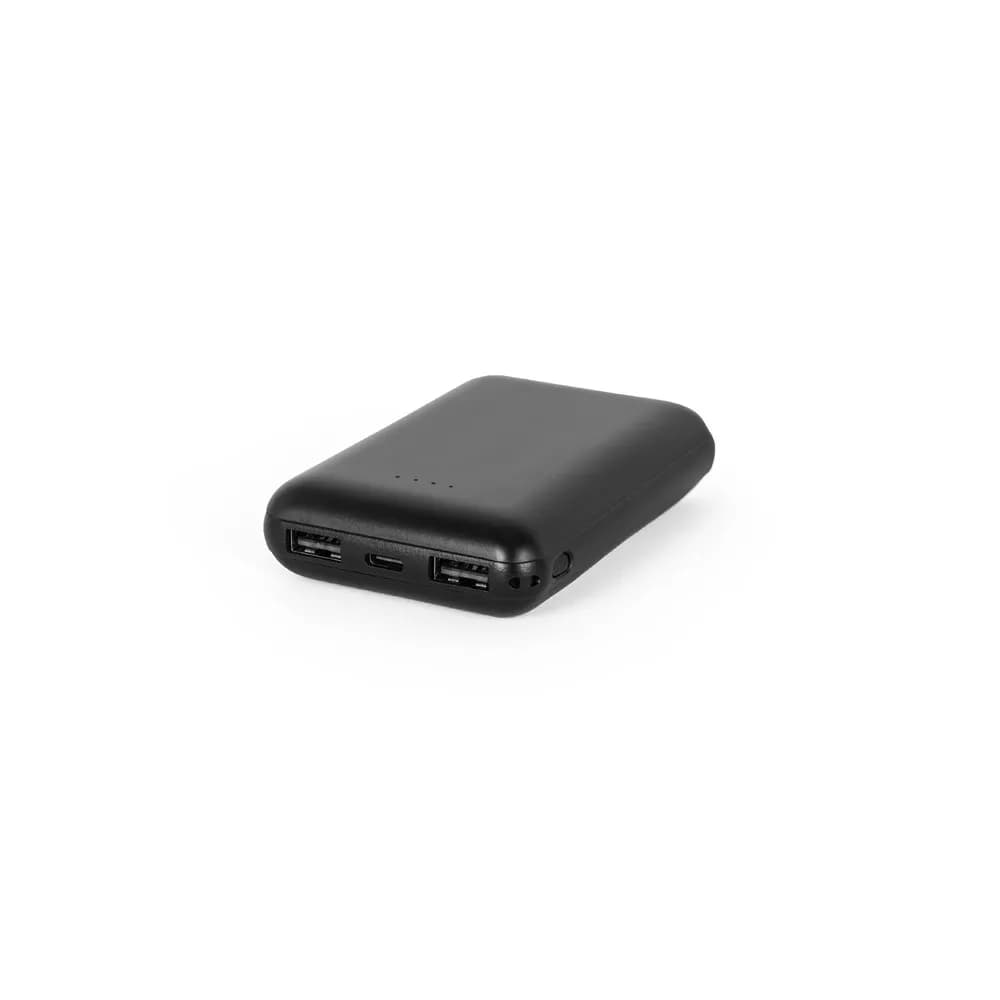 Powerbank 8000 mAh in recyceltem ABS (100% rABS) - LEAKEY 8 - Schwarz