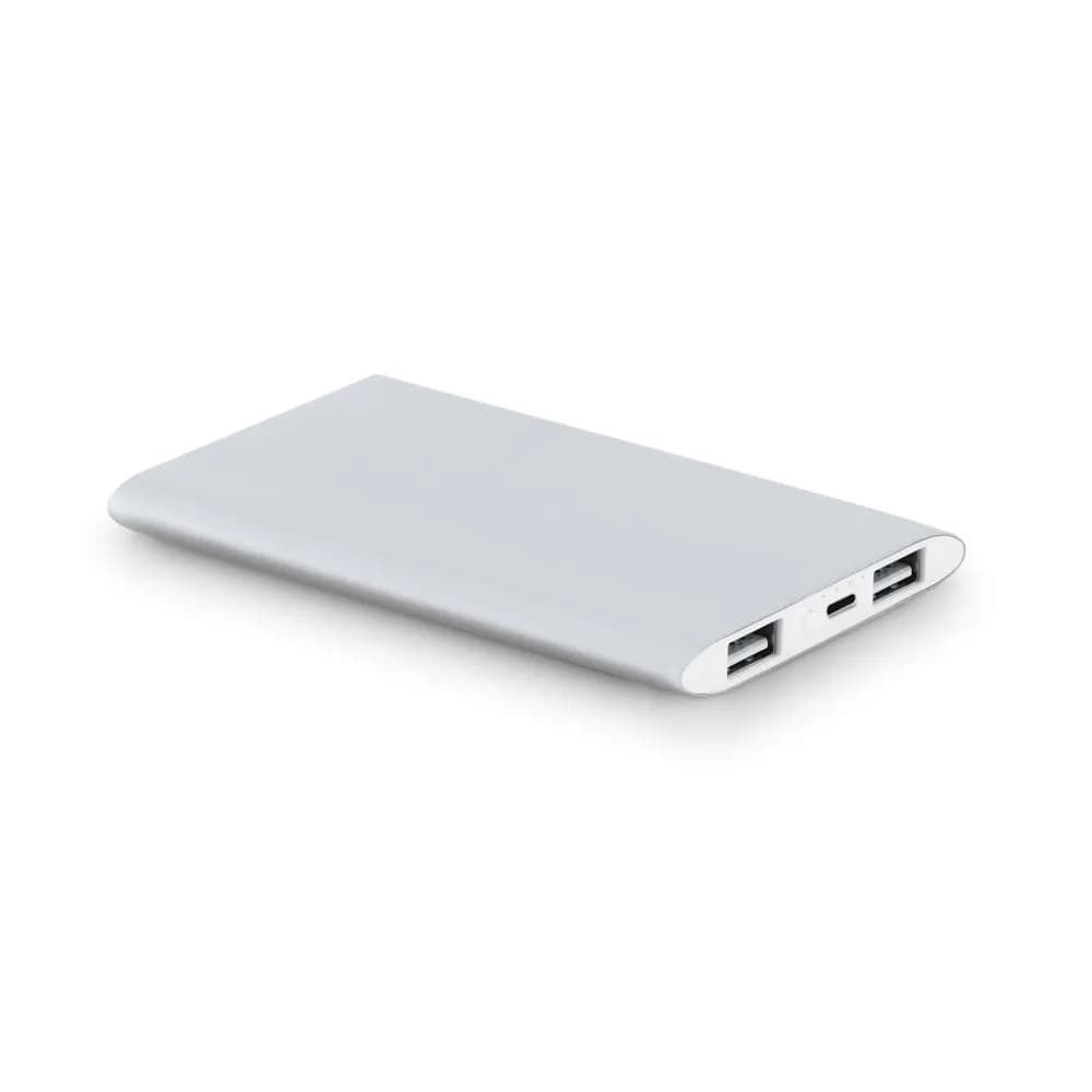 Powerbank 7200 mAh aus Recyceltes Aluminium (100 % rAL) - NOBEL - Satinsilber
