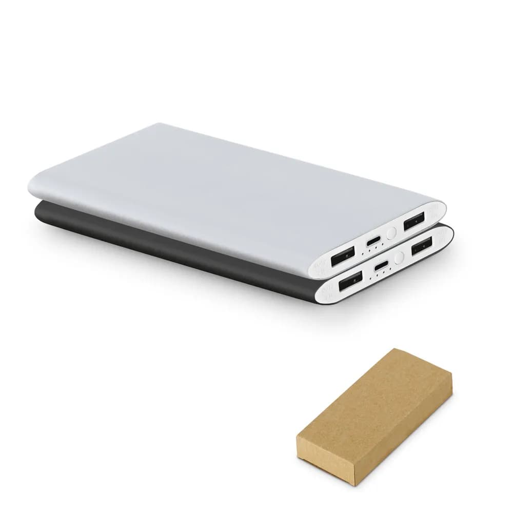 Powerbank 7200 mAh aus Recyceltes Aluminium (100 % rAL) - NOBEL - Schwarz