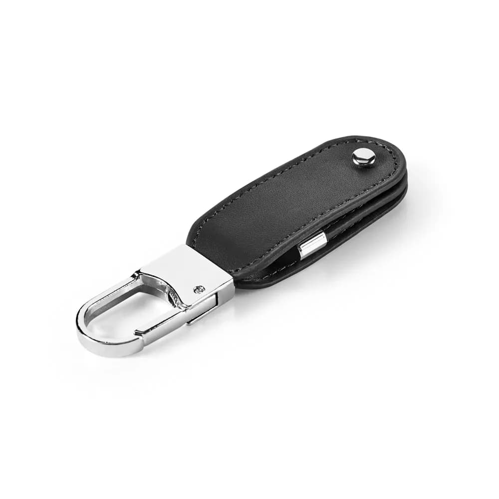 USB-Speicher mit 8GB und Karabinerclip aus PU - BRAGG 8GB - Schwarz