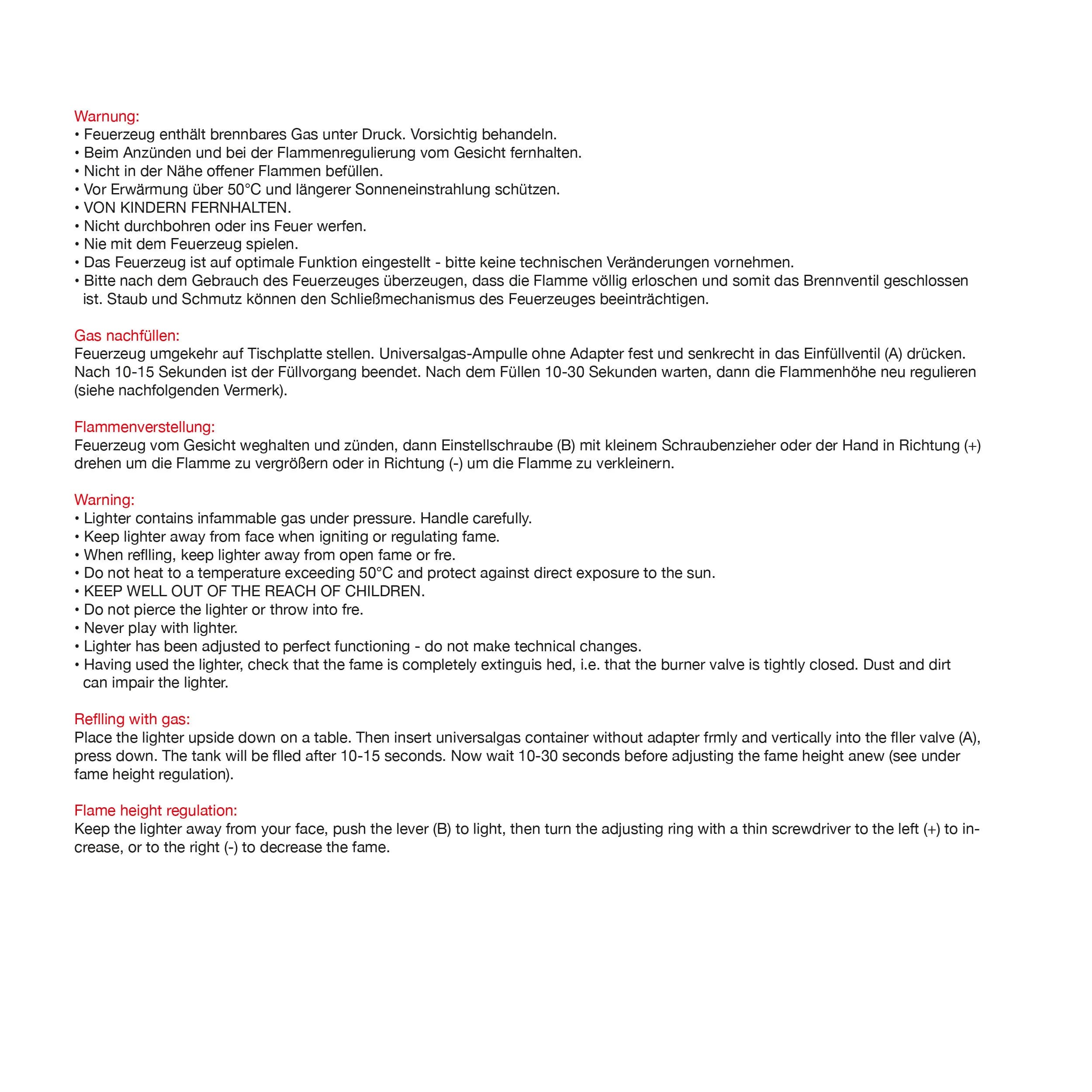 Elektronik Feuerzeug, nachfüllbar GEOFFREY - schwarz