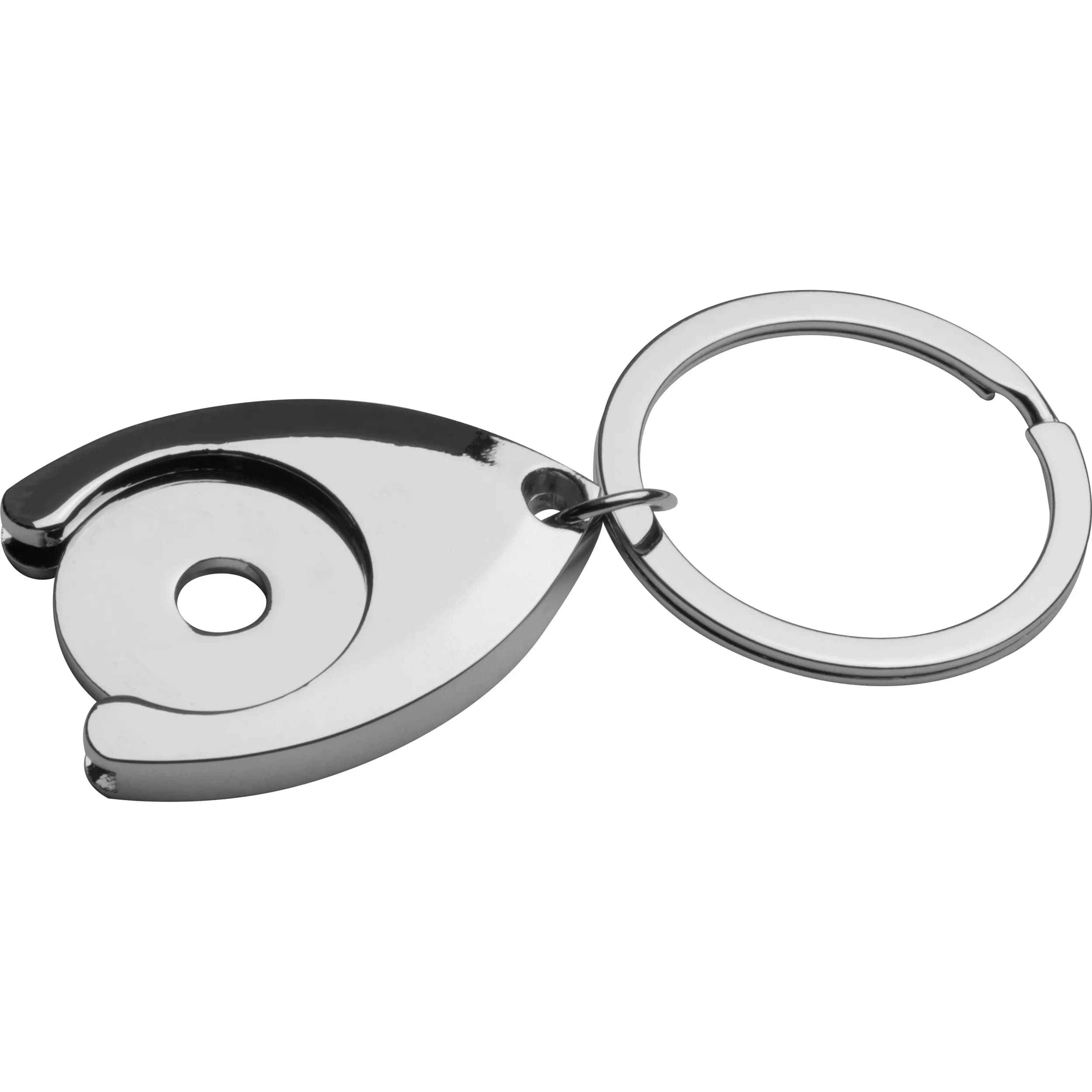 Metall Schlüsselanhänger mit Einkaufschip TERRENCE - grau