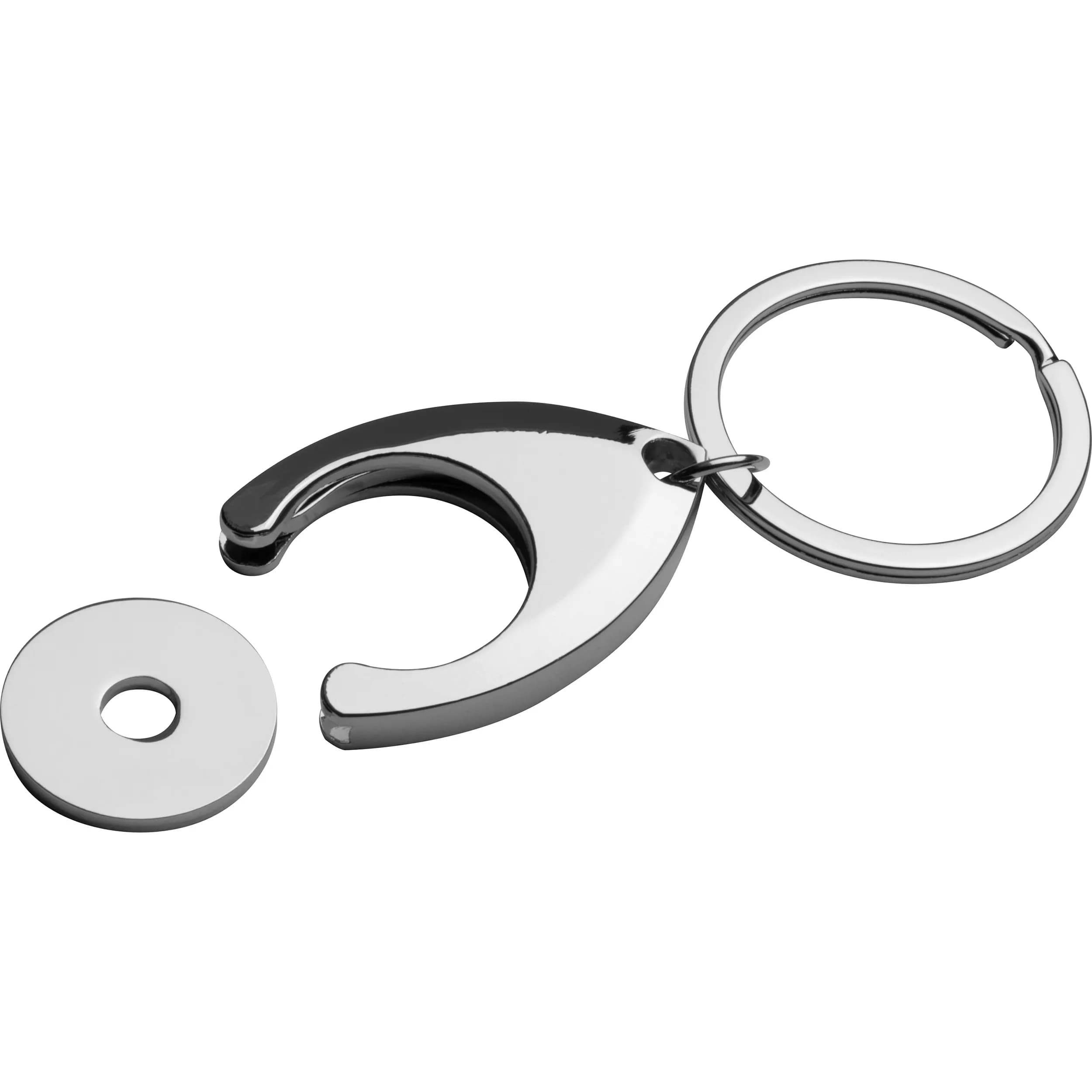 Metall Schlüsselanhänger mit Einkaufschip TERRENCE - grau