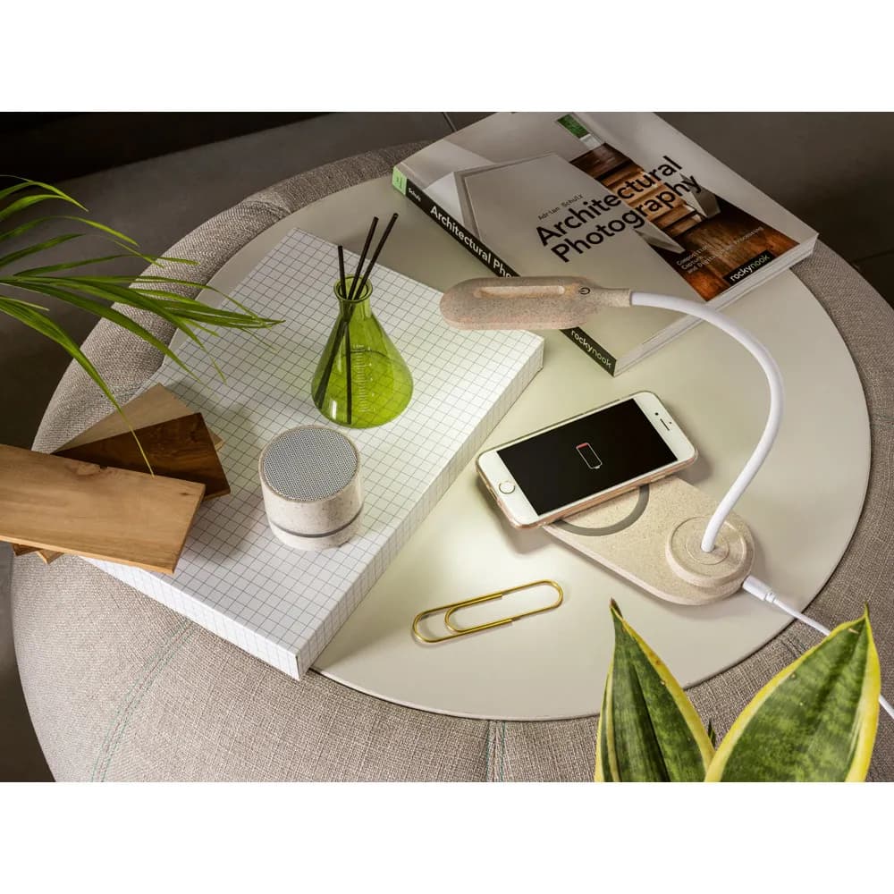 Lautsprecher mit 3W und 4h30m Akkulaufzeit aus Strohfaser Recyceltes ABS (100% rABS) - RE-LINEU - Natur