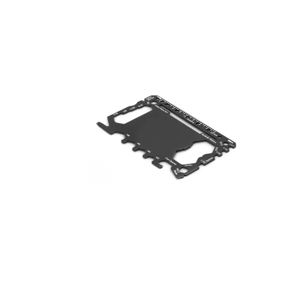 Multifunktionskarte aus Edelstahl mit 20 Funktionen - PEEBLES - Schwarz