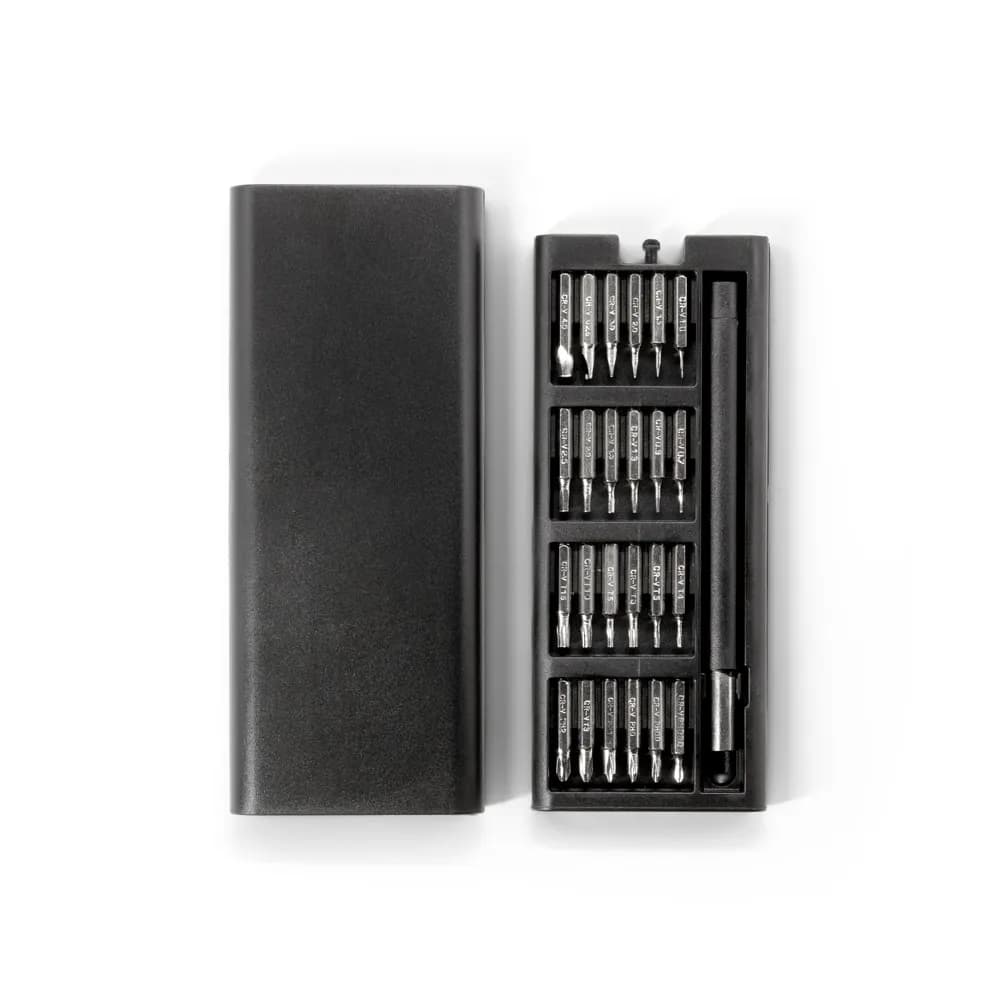 Schraubendreher-Set mit verschiedenen magnetischen Spitzen aus Carbonstahl - ATOM - Schwarz