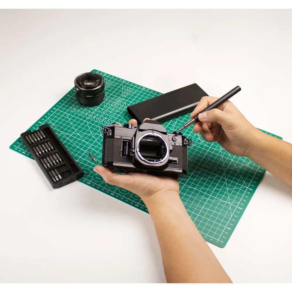 Schraubendreher-Set mit verschiedenen magnetischen Spitzen aus Carbonstahl - ATOM - Schwarz