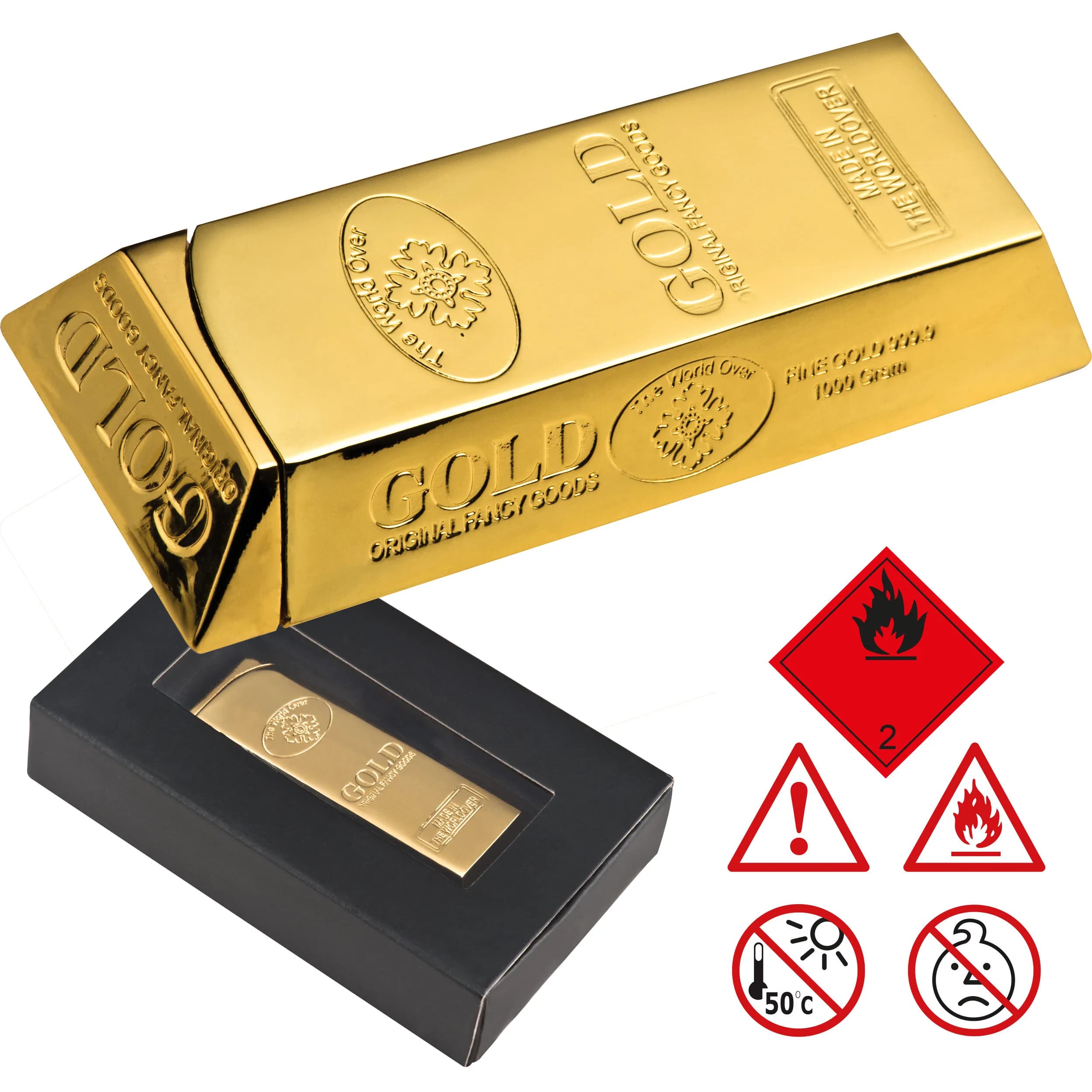 Automatik Feuerzeug Goldbarren WHITNEY - gold