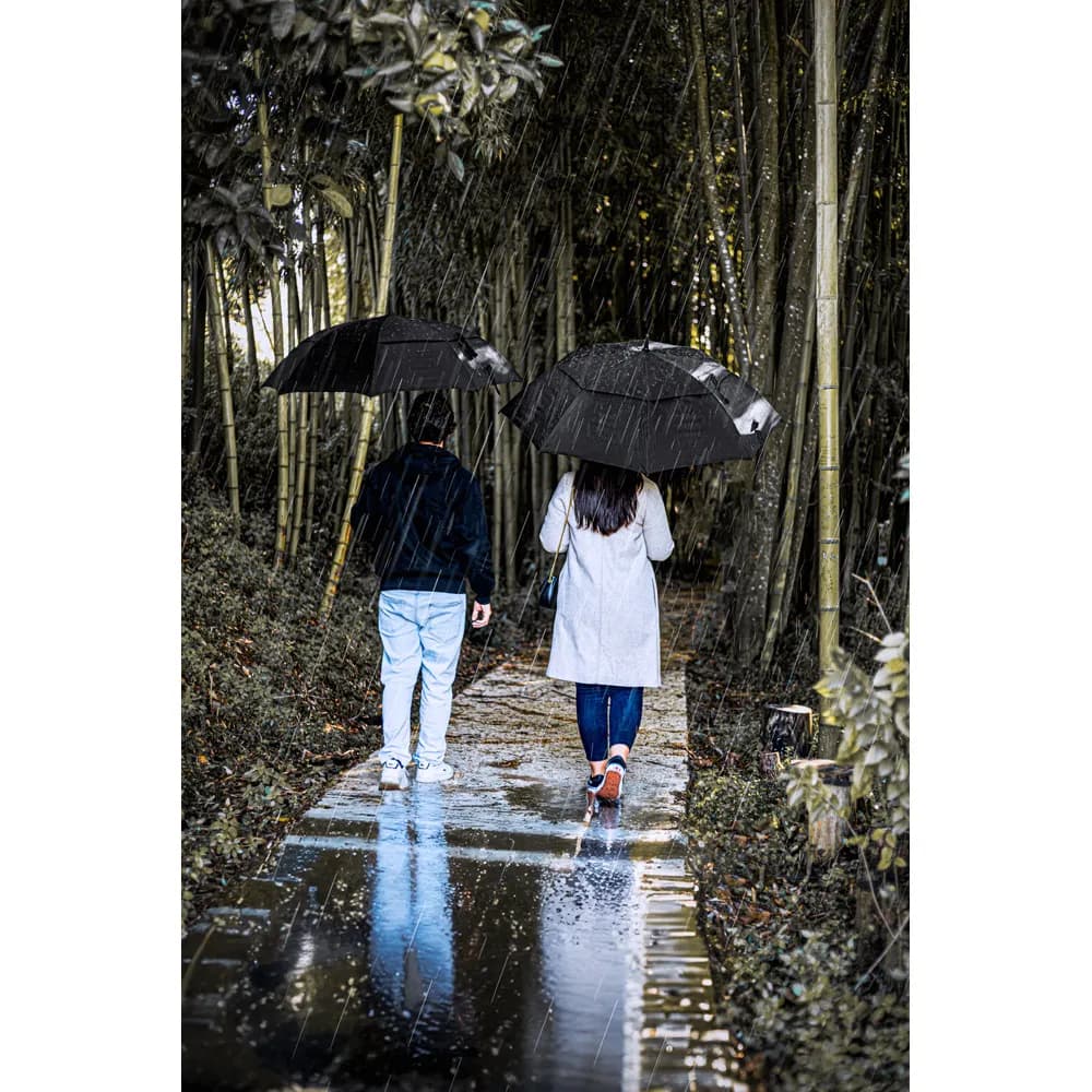 27.5 Regenschirm aus 190T Pongee mit automatischer Öffnung - GAVIN - Schwarz