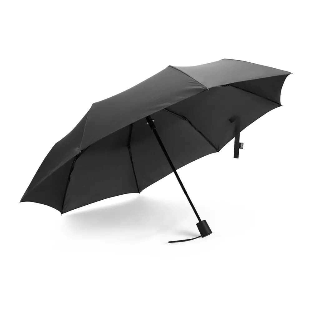 2-in-1-Regenschirm mit Einkaufstasche inklusive. Dieser ist aus recyceltem Polyester - SKYLAR - Schwarz